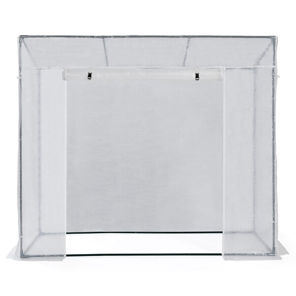 ID MARKET - Serre de jardin blanche toutes saisons avec fenêtre et porte zippée - large