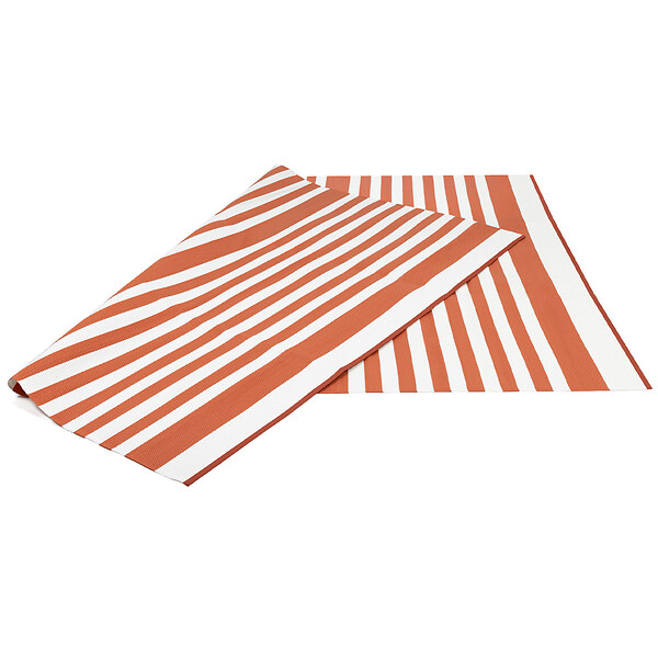 ID MARKET - Tapis extérieur RAYURES terracotta 270 x 370 CM - large