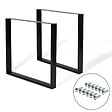 ID MARKET - Lot de 2 pieds de table carrés 78x71 cm noir design industriel - vignette