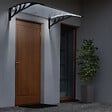 ID MARKET - Auvent de porte marquise d'accueil 80 x 120 CM à LED solaire polycarbonate - vignette