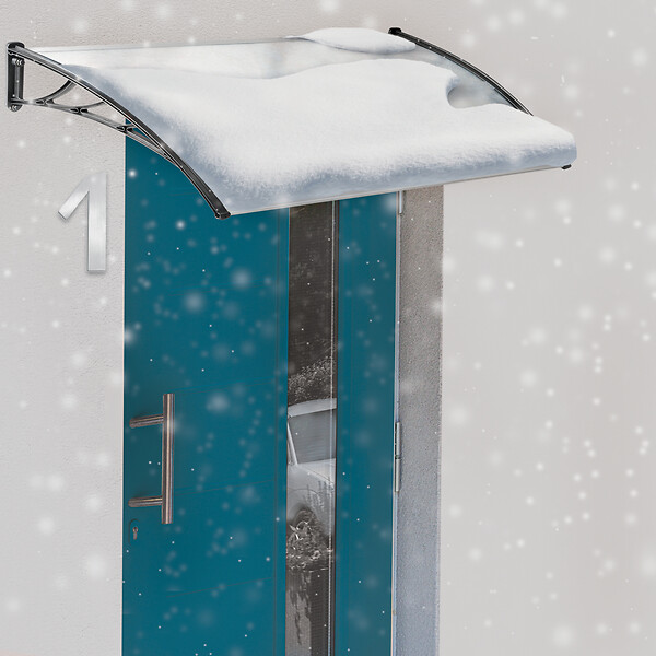 ID MARKET - Auvent de porte marquise d'accueil 80 x 120 CM polycarbonate - large