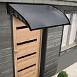 ID MARKET - Auvent de porte marquise d'accueil 80 x 120 CM teinté - vignette