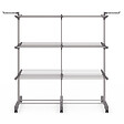 ID MARKET - Séchoir à linge vertical pliable et extensible 3 niveaux MAXI capacité 40M inox et gris - vignette