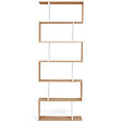 ID MARKET - Etagère bibliothèque SOFIA forme S façon hêtre et blanc 189 cm - vignette