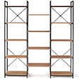 ID MARKET - Étagère bibliothèque trio 5 niveaux DETROIT design industriel 170 cm - vignette