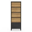 ID MARKET - Etagère bibliothèque 5 niveaux avec placard ESTER portes métal noir et plateau bois design industriel - vignette