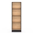 ID MARKET - Etagère bibliothèque CARLA 5 niveaux noir et effet bois 190 cm - vignette