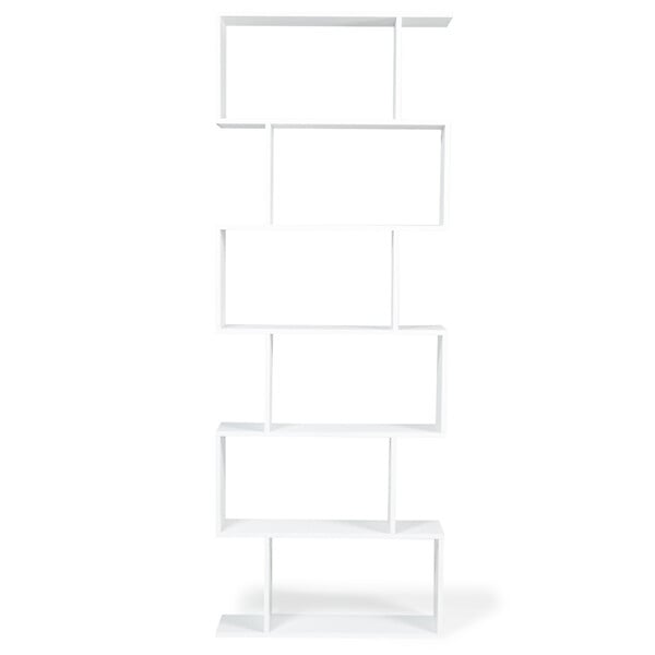 ID MARKET - Etagère bibliothèque SOFIA forme S bois blanc 189 cm - large