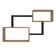 ID MARKET - Etagère murale double position LOUANE bois façon hêtre et noir - vignette