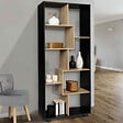 ID MARKET - Etagère à double position TANIA bois noir et imitation hêtre L.161 cm - vignette