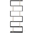 ID MARKET - Etagère bibliothèque SOFIA forme S bois façon hêtre et noir 189 cm - vignette