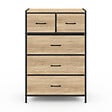 ID MARKET - Chiffonnier 5 tiroirs en tissu UTAH 60 cm commode semainier design industriel - vignette