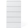 ID MARKET - Chiffonnier 5 tiroirs TOMI 60 cm commode semainier bois blanc - vignette