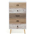 ID MARKET - Chiffonnier 5 tiroirs BAHIA 60x40x110 cm commode semainier design scandinave - vignette