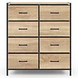 ID MARKET - Commode 8 tiroirs en tissu UTAH 80 cm meuble de rangement design industriel - vignette