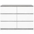 ID MARKET - Commode 6 tiroirs TOMI 110 cm blanc et effet béton - vignette