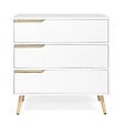 ID MARKET - Commode 3 tiroirs HELSINKI 80 cm scandinave blanc - vignette