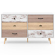 ID MARKET - Commode 6 tiroirs BAHIA XXL 140 cm scandinave - vignette
