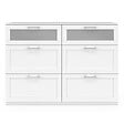 ID MARKET - Commode 6 tiroirs VITO 110 cm bois blanc et effet givré - vignette