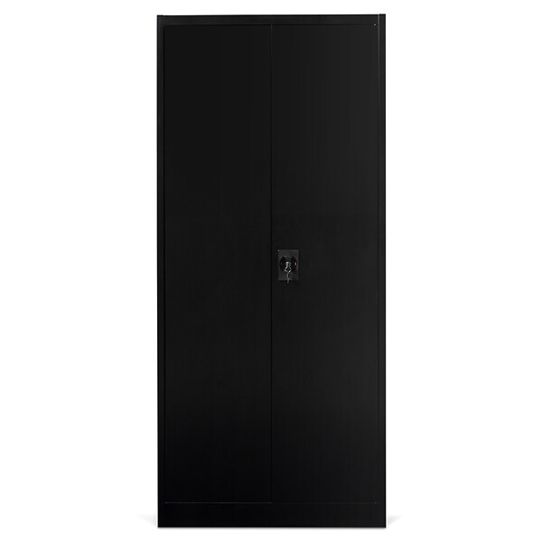 ID MARKET - Armoire métallique 80 cm 5 niveaux noire - large