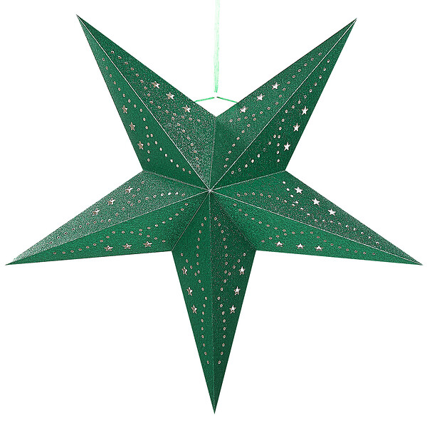 BELIANI - Lot de 2 décorations suspendues LED MOTTI Étoile 60 cm Vert émeraude - large
