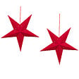 BELIANI - Lot de 2 décorations suspendues LED MOTTI Étoile 45 cm Rouge - vignette