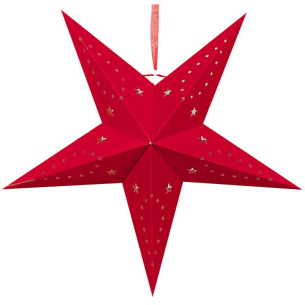 BELIANI - Lot de 2 décorations suspendues LED MOTTI Étoile 45 cm Rouge - large