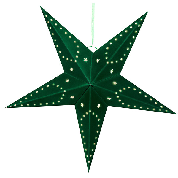 BELIANI - Lot de 2 décorations suspendues LED MOTTI Étoile 60 cm Vert émeraude - large