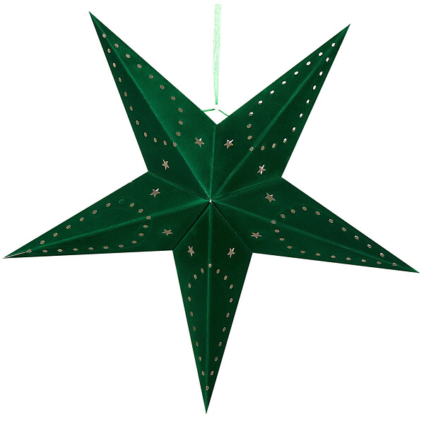 BELIANI - Lot de 2 décorations suspendues LED MOTTI Étoile 60 cm Vert émeraude - large