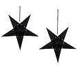BELIANI - Lot de 2 décorations suspendues LED MOTTI Étoile 45 cm Noir - vignette