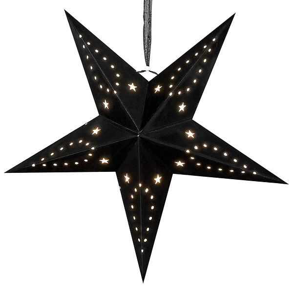 BELIANI - Lot de 2 décorations suspendues LED MOTTI Étoile 45 cm Noir - large
