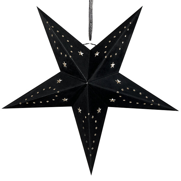BELIANI - Lot de 2 décorations suspendues LED MOTTI Étoile 45 cm Noir - large