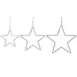 BELIANI - Lot de 3 décorations suspendues LED KUNNARI Étoile 50/40/30 cm Argenté - vignette