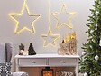 BELIANI - Lot de 3 décorations suspendues LED KUNNARI Étoile 50/40/30 cm Argenté - vignette