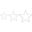 BELIANI - Lot de 3 décorations suspendues LED KUNNARI Étoile 50/40/30 cm Argenté - vignette