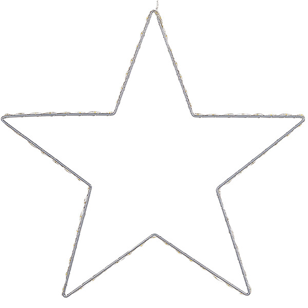 BELIANI - Lot de 3 décorations suspendues LED KUNNARI Étoile 50/40/30 cm Argenté - large
