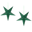BELIANI - Lot de 2 décorations suspendues LED MOTTI Étoile 45 cm Vert émeraude - vignette