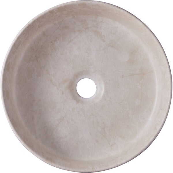 GODART - Vasque à poser ø36 cm - Effet pierre beige - Rebords fins - Andria - large