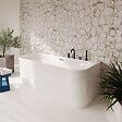 VILLEROY ET BOCH - Baignoire murale semi-îlot Loop & Friends avec bonde blanche et trop-plein chromé - vignette