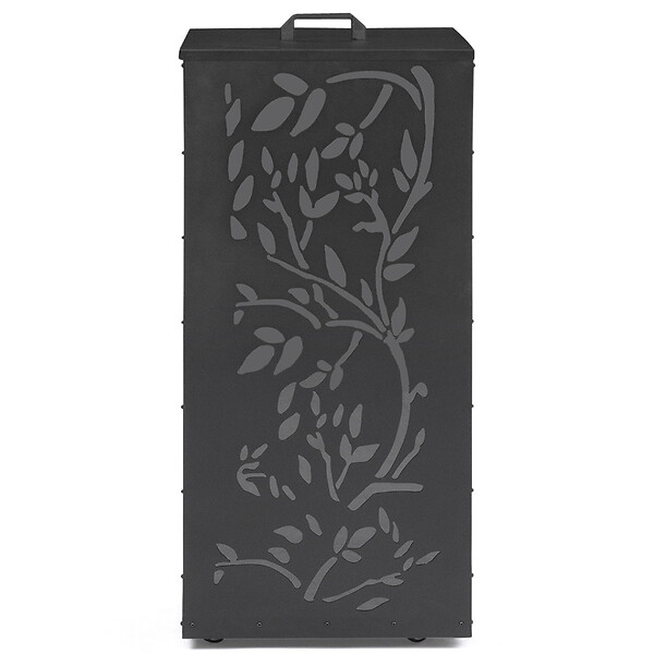 ID MARKET - Réservoir à granulés 45 kg noir rangement à pellets 36 x 36 x 76 cm - motif floral - large