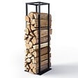 VOUNOT - Range bûche vertical pour cheminée 33x33x112cm acier noir - vignette