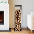 VOUNOT - Range bûche vertical pour cheminée 33x33x112cm acier noir - vignette