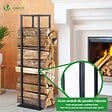 VOUNOT - Range bûche vertical pour cheminée 33x33x112cm acier noir - vignette