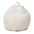 ID MARKET - Pouf poire HORTENSE en velours côtelé beige - vignette