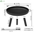 VOUNOT - Brasero Exterieur en Metal avec Grille Tisonnier diametre 60cm noir - vignette