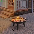 VOUNOT - Brasero Exterieur en Metal avec Grille Tisonnier diametre 60cm noir - vignette