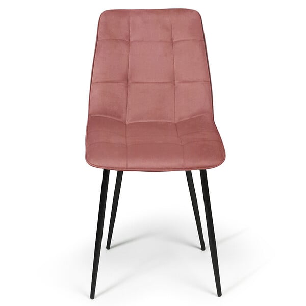 ID MARKET - Lot de 6 chaises MILA en velours mix color bleu x2, jaune ocre x2, rose x2 - large