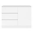 ID MARKET - Commode 3 tiroirs + 1 porte TOMI 110 cm bois blanc - vignette