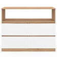 ID MARKET - Commode 4 tiroirs TOMI 100 cm avec niche façon hêtre et blanc - vignette