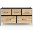 ID MARKET - Commode 5 tiroirs en tissu UTAH H.55 cm meuble de rangement design industriel - vignette
